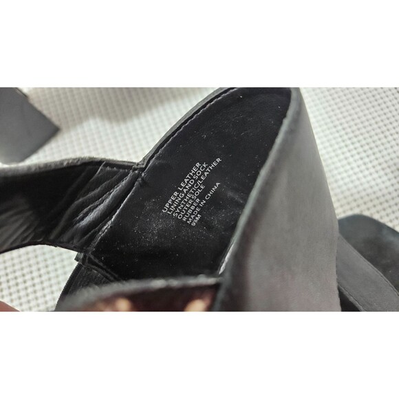 King Shoes Black Ankle Block Heel Leather Women's Shoes Size 9.5M Italian Style - Picture 5 of 12